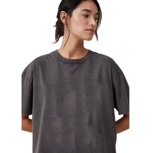 Camisetas de Mujer de Manga Corta, Corte Regular, Tallas Grandes, Lavado Ácido, Diseño Nuevo, Personalizables, Estilo Urbano, Largas - Product Image 4