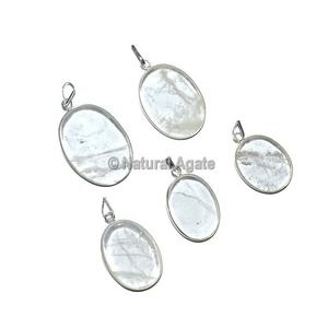 Proveedor de colgantes curativos ovalados de cuarzo cristal a bajo precio | Colgantes curativos ovalados de cuarzo cristal en línea - Product Image 1