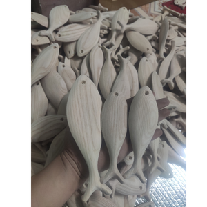 เครื่องประดับปลาทำจากไม้แกะสลักจากไม้ที่มีคุณภาพสูงเหมาะสำหรับการตกแต่งบ้านบูติกหรือร้านขายของที่ระลึก - Product Image 1