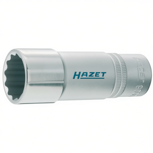 Hazet <b>12</b>-<b>Point</b> Long Square <b>Socket</b> 1/2'' with Traction Profile and Knurling - Product Image 2