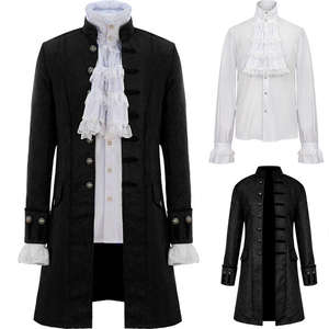 Custom Unisex Steampunk Trench <b>Coat</b> <b>Prince</b> Medieval Renaissance Jacket Victorian Edwardian Long Overcoat Polyester Costume - Product Image 3