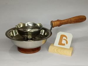 Quemador de Incienso de Carbón Vegetal de Acero Inoxidable Ecológico de Mano con Mango de Madera |   Bakhoor Dhoop Aromático para el Hogar, la Oficina y Uso Ritual - Product Image 3