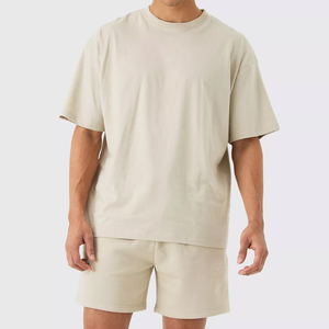 Conjunto corto de algodón de alta calidad para hombre, personalizable, transpirable, ecológico, de secado rápido, ropa para correr, verano, informal, Tallas grandes - Product Image 1