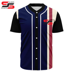 Chemise de sport à manches courtes imprimée personnalisée chemise de sport à boutons maillot de baseball au prix de gros bon marché - Product Image 3
