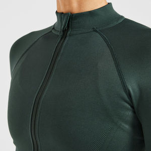 <b>Women's</b> Athletic Wear Suit Full Zip up Fitness Long Sleeve Jacket Sports Bra and <b>Leggings</b> 2 Piece Workout Yoga Set Cheap Price - Product Image 3