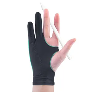 Black Free Size Artist Drawing Glove Any Graphics Drawing 2 Finger Anti-fouling,both For Right And Left Hand Write Supplier