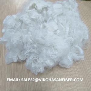 Vikohasan 6D 100% fibra de poliéster reciclada grapa sintética GRS blanco sólido tipo estable relleno fabricante Material de relleno - Product Image 3