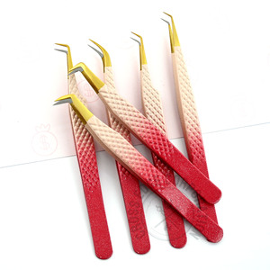 Bulk Fiber Tip Lash Tweezers 45° & 90° Curved Classic Eyelash Extension Tweezers Boot Volume Professional <b>Tool</b> - Product Image 1