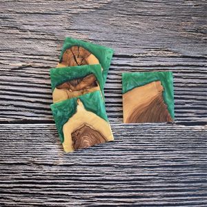 New American Style Wood And <b>Epoxy</b> Resin Coaster For Party <b>Table</b> Decoration Use Wooden Coaster With Premium Quality Cup Coaster - Product Image 6