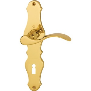 Long White M112SLN/2007 Brass <b>Door</b> <b>Plate</b> Set with F73 PZ 72 mm DIN Left/Right HOPPE with Backplate - Product Image 1