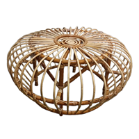 Table basse en rotin tressé de style rustique fait main, design personnalisable pour hôtel et salon, décoration intérieure, Indonésie