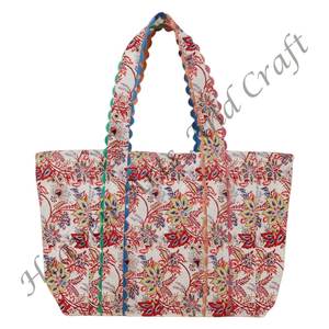 Sac fourre-tout tendance printemps/été, imprimé à la main avec des motifs en zigzag, grand sac à bandoulière polyvalent pour femmes - Product Image 2