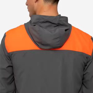 เสื้อแจ็คเก็ตกันลมสำหรับผู้ชายไซส์ใหญ่ วิ่งกลางแจ้ง ผ้าโพลีเอสเตอร์เนื้อนุ่ม กันฝน มีฮู้ด ซักได้ ระบายอากาศ รับผลิตแบบ OEM - Product Image 4