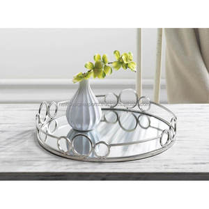 <b>Silver</b> Circles <b>Mirrored</b> Tray - Product Image 2