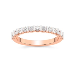 แหวนเพชรคลาสสิกทรงหนา เพชรเลี้ยงในห้องปฏิบัติการ 0.50 กะรัต น้ำหนักรวม 14K ทองคำแท้ สี FG ความสะอาดระดับ VS ประดับเพชร 13 เม็ด โดดเด่นเป็นประกาย - Product Image 1