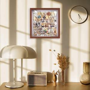 Shadow Box Cadre photo en lin Fond en verre véritable pour souvenirs, scrapbooking, souvenir, 12x12 pouces, paquet de 4, marron - Product Image 5