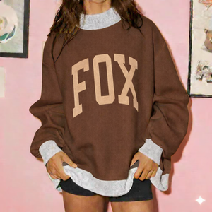 Sweat-shirt à col montant long et ample pour femme, coupe décontractée, chaud en polaire pour l'hiver, doux et tendance - Product Image 1