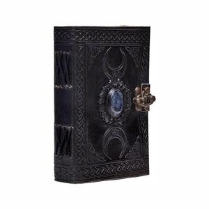 Ba Mặt Trăng Nổi Cổ Điển Đen Da Tạp Chí Celtic Với Latch Deckle Cạnh Trống Handmade Giấy Phác Thảo Máy Tính Xách Tay Nhật Ký - Product Image 2