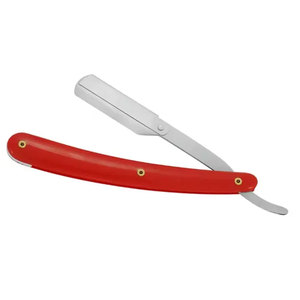 Maquinillas de afeitar de acero con borde recto de peluquero con mango de plástico, maquinilla de afeitar plegable para hombres, maquinilla de afeitar de Metal con borde Vintage - Product Image 3