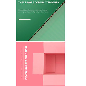 Cartón de embalaje corrugado de 3 capas Cartón Negro Rosa Verde Azul Gris Rojo Soporte Logotipo de impresión de tamaño personalizado - Product Image 3
