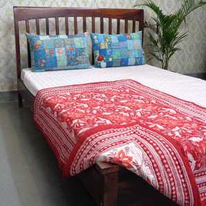 Latest India Vintage Design 100% Organic Cotton <b>Quilt</b> Hand Block Printed Kantha Baby <b>Quilt</b> with Polyester Filling Low Price Sale - Product Image 4