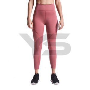 Women's High Waist Solid Pattern <b>Leggings</b> with Custom Fabric Elastic Waist Closure with Multi-Color Options - Product Image 2