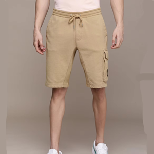 Solide polaire hommes Polyester course Sport Baseball Shorts homme été taille élastique ample solide genou longueur pantalon hommes shorts - Product Image 4
