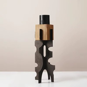 Unique Modest Wooden <b>Candle</b> Holder for Home Styling Table Display Living Room Bedroom Decorative Accent Wholesale From India - Product Image 1