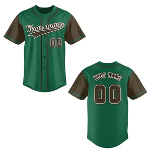 Custom Baseball Jersey with Front/<b>Back</b> Logo Custom Name Printed Button Teamwear 100% Polyester Fabric Breathable & Quick Dry - Product Image 1