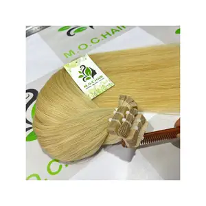 Vendita calda nastro biondo doppio disegnato russo Ins nastro vergine grezzo 100% naturale nell'estensione dei capelli umani #613 capelli vergini di colore