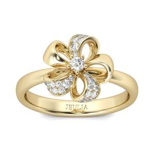 Bague en or plaqué Jeulia avec incrustation de diamant rond pour enfants - Product Image 1