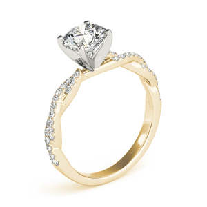 แหวนหมั้นทองคำ 18K สีเหลืองประดับเพชรทรงบิดเกลียว 0.19 กะรัต - Product Image 4