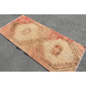 พรมตุรกี 3x6.4 ฟุต สีน้ำตาลแดง ลายแบบนามธรรม พรมขนสัตว์วินเทจ - Product Image 2
