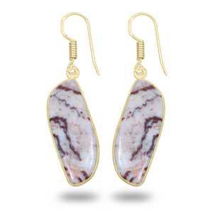 Handcrafted Fine Jewelry <b>Pure</b> Silver Natural Coconut Jasper Gemstone Oval Shape Bezel Setting Wedding Party Gift Gold plated - Product Image 1