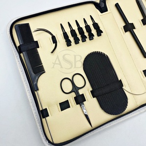 Outils d'extension de cheveux noirs mats écologiques avec kit nude, pince multifonctionnelle incluse, ciseaux de coiffeur, pinces à cheveux et peigne - Product Image 4