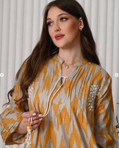 Manches longues bouffantes fleur ukrainienne robe brodée indienne traditionnelle pour les femmes 2025 coton été nouveau Design robe broderie - Product Image 3