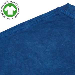 Camiseta de algodón orgánico de edición limitada para mujer-Blue Topanga Eco-Print, teñido a mano con productos botánicos, diseño único sostenible - Product Image 5