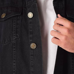 Vestes en jean pour hommes de haute qualité OEM 100% coton Street wear, vestes en jean personnalisées avec patchs lavés - Product Image 3