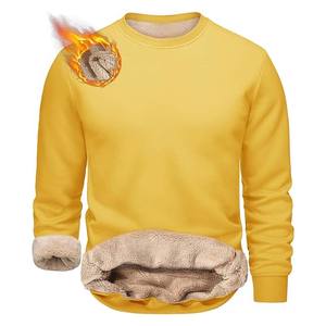 เสื้อสเวตเชิ้ตชายแบบมีซับในขนเชอร์ปา สีพื้น คอกลม น่ารัก ผ้าฟลีซ แขนยาว หนา อุ่น - Product Image 1