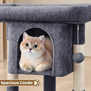 23.5 Inch Modern Eco-friendly <b>Cat</b> <b>Tree</b> Tower <b>Cat</b> Condo Sisal <b>Scratching</b> Posts Indoor Activity Center Furniture for Kittens <b>Cats</b> - Product Image 6