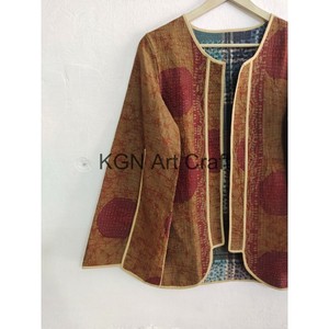 แจ็กเก็ตสั้นสไตล์โบฮีเมียนสำหรับผู้หญิงดีไซน์ด้านหน้าทำจากผ้าคอตตอนสัมผัสสุดหรู - Product Image 4