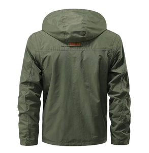 Chaqueta Cargo de gran tamaño cortavientos de otoño para hombre con mangas desmontables con cuello con capucha multibolsillo para exteriores holgada a prueba de viento - Product Image 6