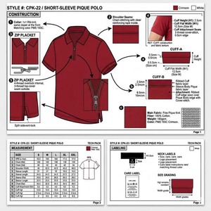Men's Red Short Sleeve Knitted Polo <b>Shirt</b> With Zipper <b>Collar</b> Casual Solid Color Style - Product Image 5
