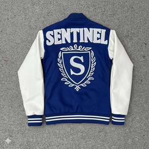 Vente en gros, marque personnalisée, nouvelle veste brodée en laine et en soie pour hommes avec fermeture à bouton recouvert, vestes Lettermen - Product Image 2