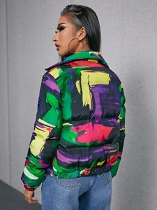 Women's Winter Warm Puffer Jacket Custom Made Size and Color Long Sleeve <b>Zipper</b> up Breathable New Design Waterproof - Product Image 2