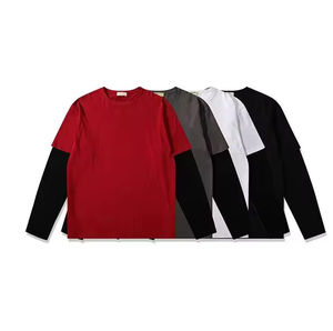 T-shirts à manches longues pour hommes, personnalisables, double couche, lourds, respirants, 100% coton, plusieurs couleurs - Product Image 5