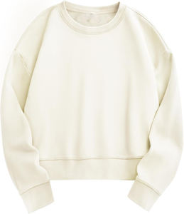 2025 Trending Cropped Sweatshirts for Women Cotton Long Sleeve Crop <b>Tops</b> Crewneck Oversized Sweater 100% Cotton Terry Fleece - Product Image 6