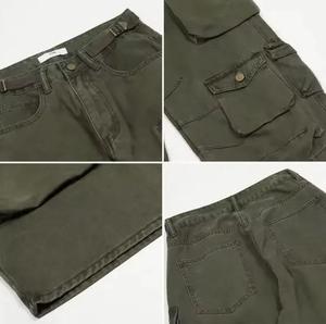 Pantalones CARGO DE 6 bolsillos de alta calidad con logotipo personalizado OEM, pantalones cargo apilados tácticos a la moda para damas - Product Image 3