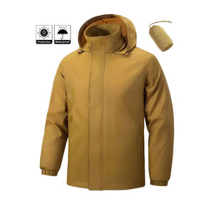 Service OEM Faible MOQ Veste de pluie décontractée pour homme à col montant à capuche Automne 100% polyester Veste en toile respirante - Product Image 5