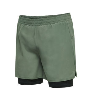 กางเกงกีฬาขาสั้นผ้าฝ้ายย้อมสีสูงแนวสตรีทสำหรับผู้ชายกางเกงขาสั้นสำหรับออกกำลังกายในยิมวิ่งออกกำลังกายในยิมแบบลำลอง100% - Product Image 3